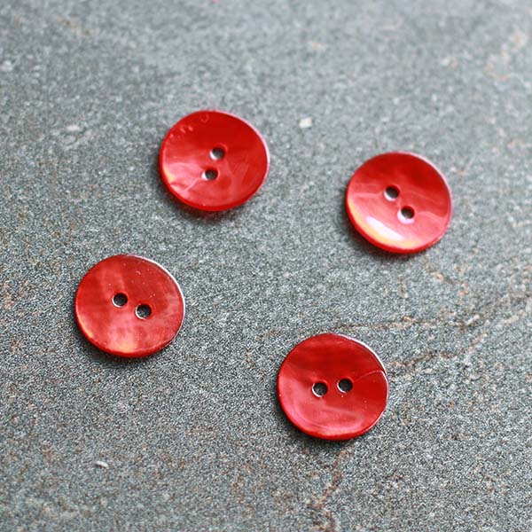 Ruby Red Buttons, 4 Hole Sewing/Crafts Buttons 15mm - 24 Pieces