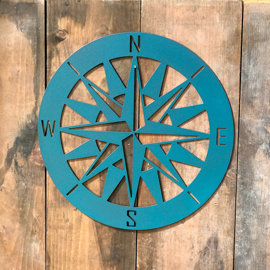 Nautical Compass Metal Wall Art Compass Rose V3 Custommetalworx