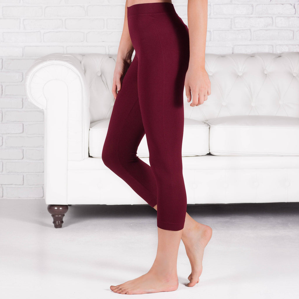 maroon capri leggings