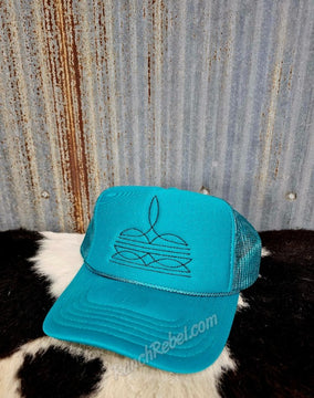 Boot Stitch Trucker Cap in Jade #5416