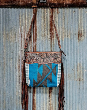 Turquoise & Gray Saddle Blanket Bag #5441