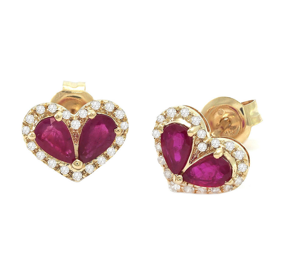 Ruby Heart Earrings – Mel Spivak