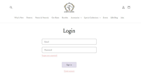 Login page