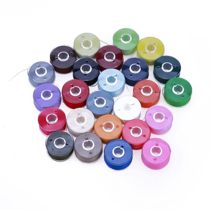 25pcs Plastic Machine Bobbins & Assorted Colors Thread QuiltsSupply