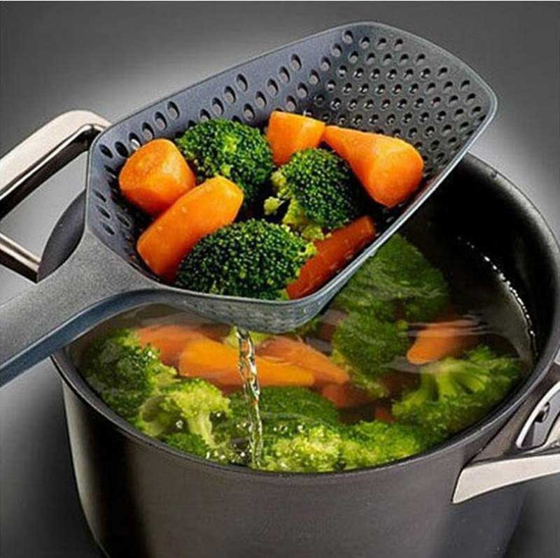 Black Cooking Vegetable Shovel Colander Spoon – QuiltsSupply