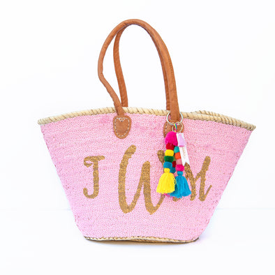 sequin beach bag