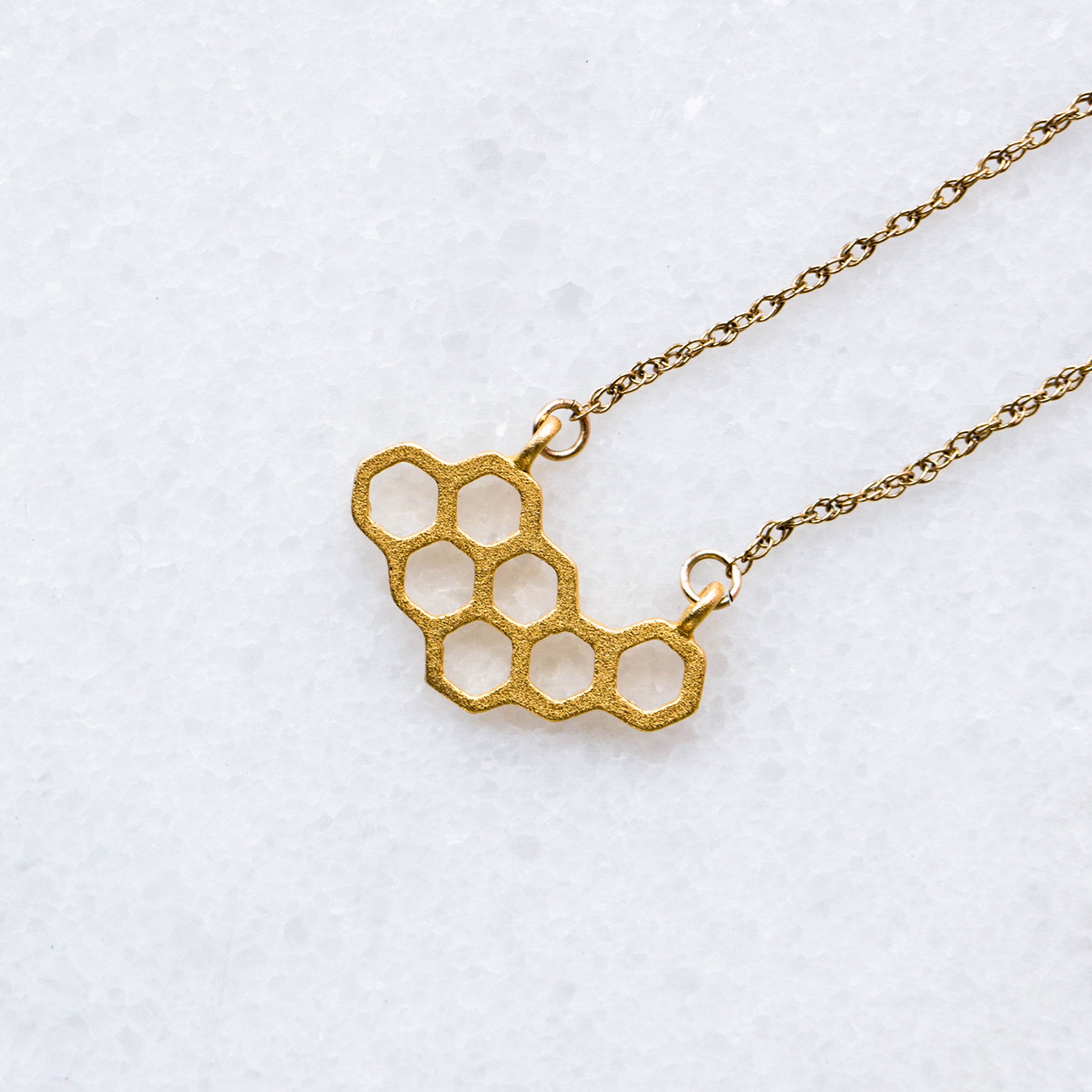 gold honeycomb necklace