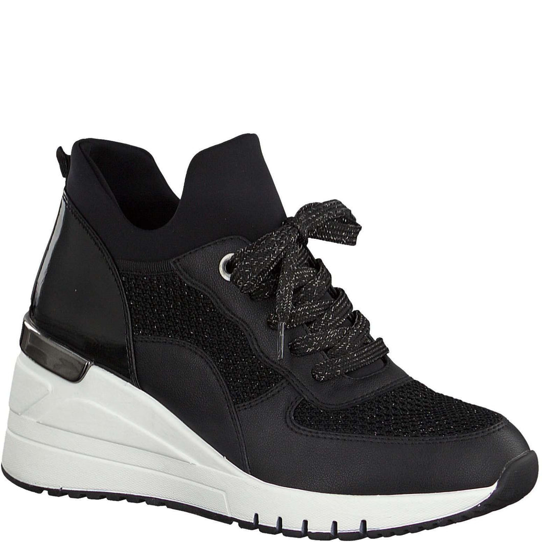 marco tozzi black trainers