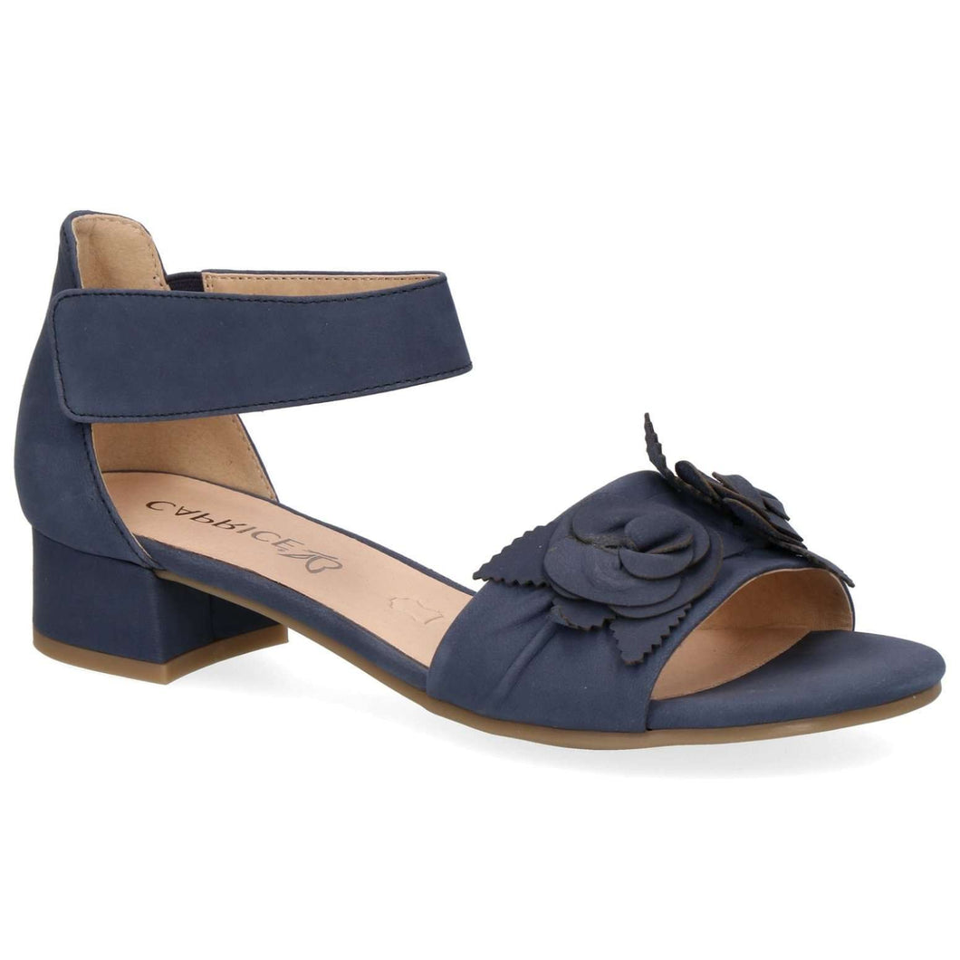 navy low block heel shoes