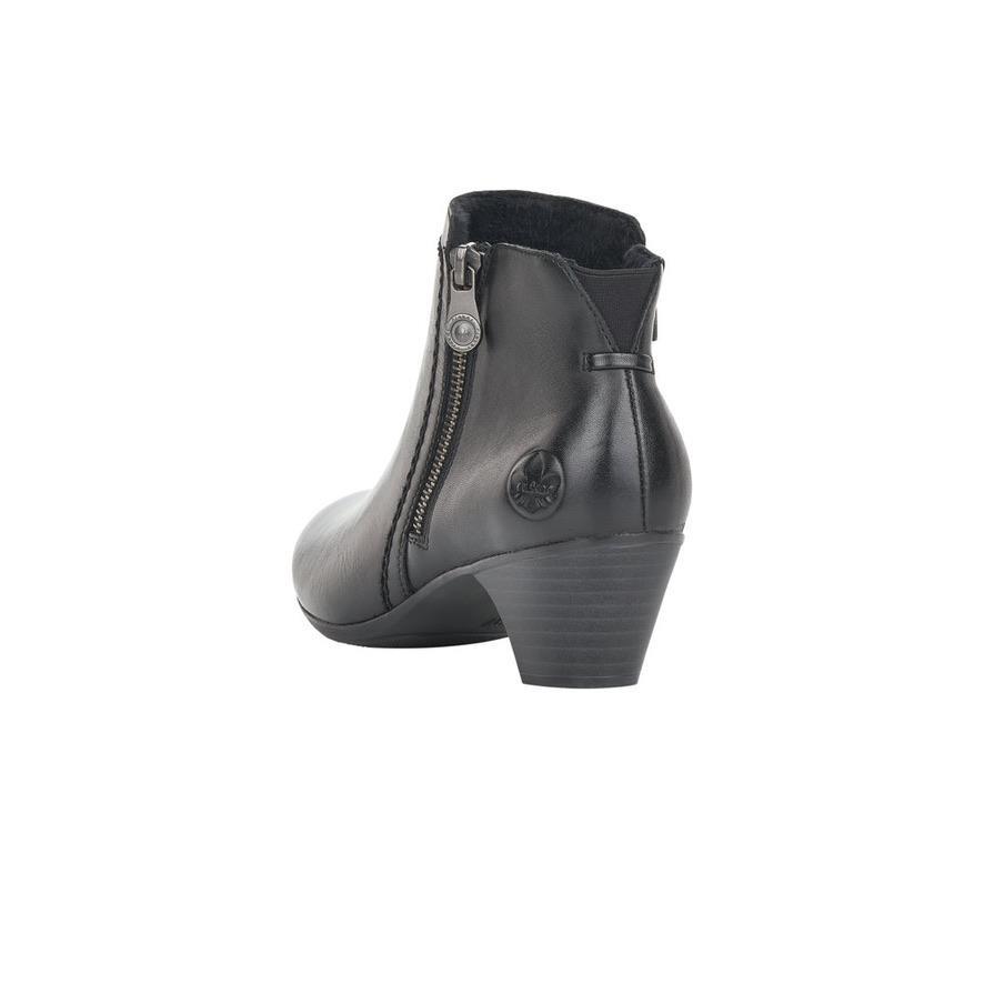 ladies black leather wedge boots