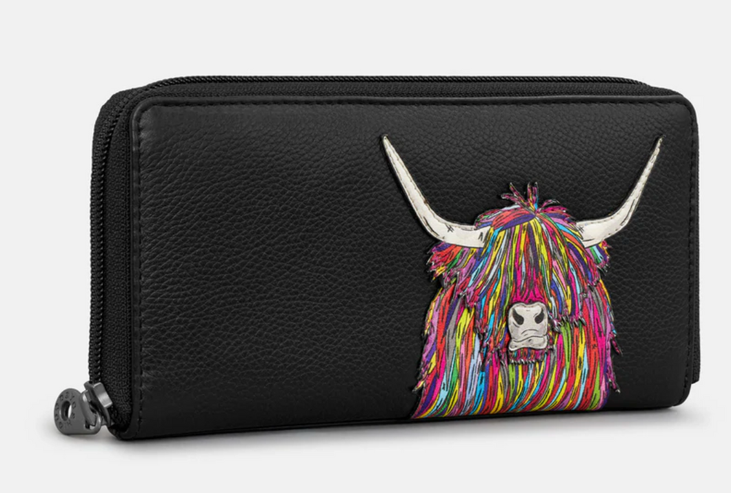 Yoshi Y1257 Black Rainbow Highland Cow Leather Zip Around Purse – Missy  Online: Shoes, Fashion & Accessories Based in Leeds