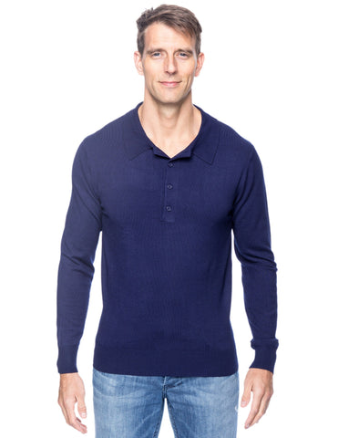 mens long sleeve polo sweater