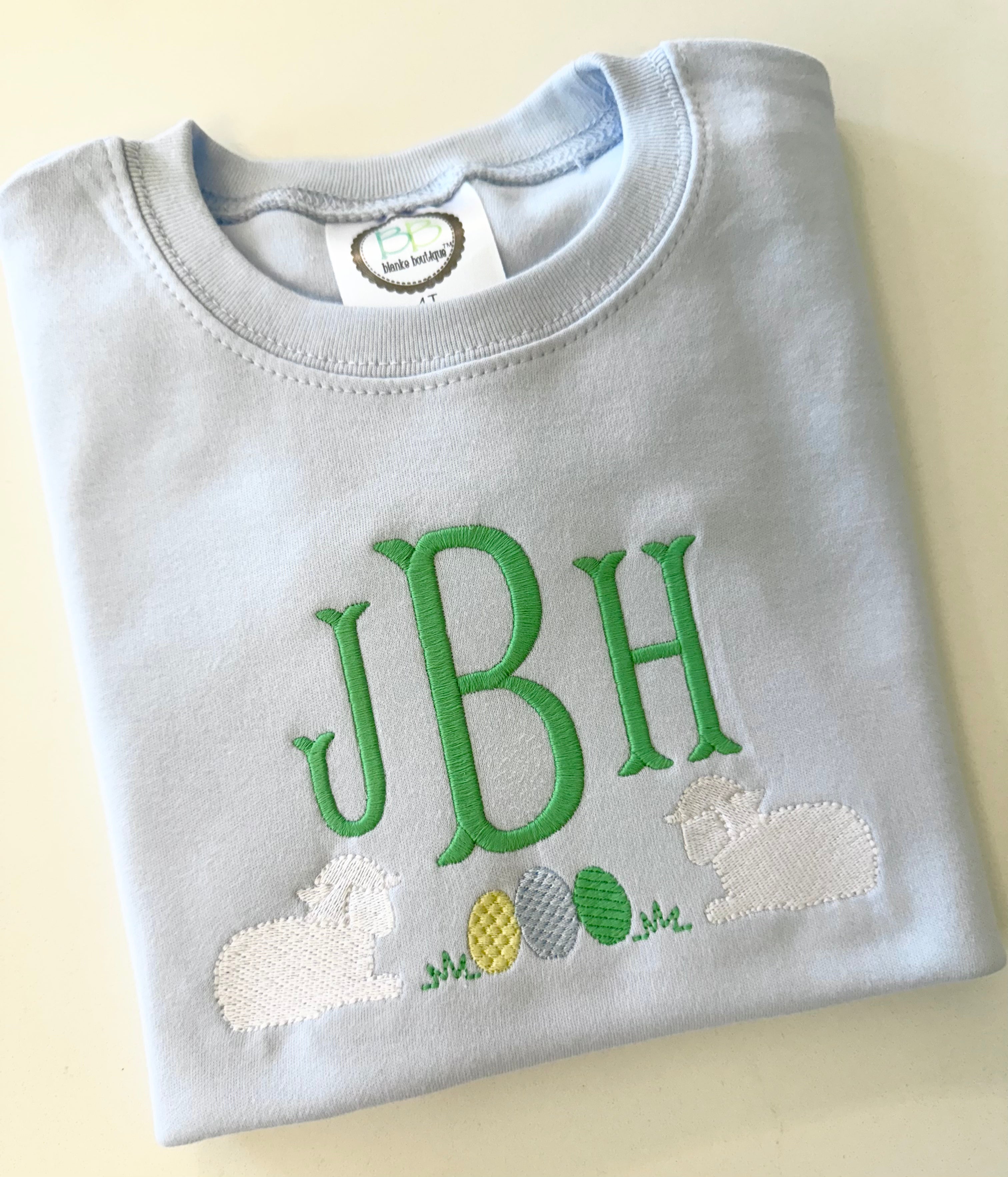 Lamb Monogram Frame (on light blue tee)