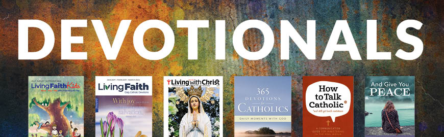 A vibrant backdrop features 6 devotionals, accompanied by the captions "Devotionals."