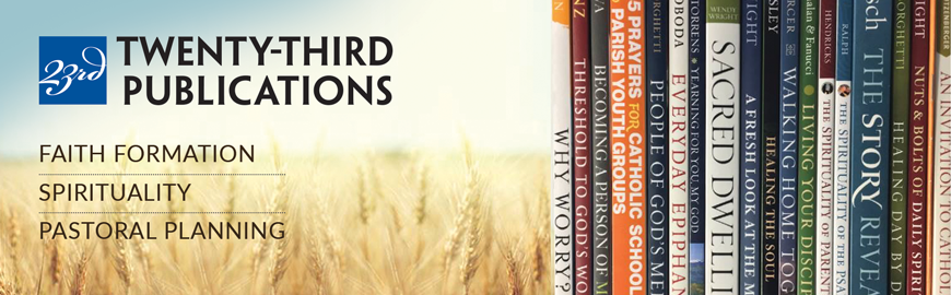 Picture of a wheat field with a standing pile of books.