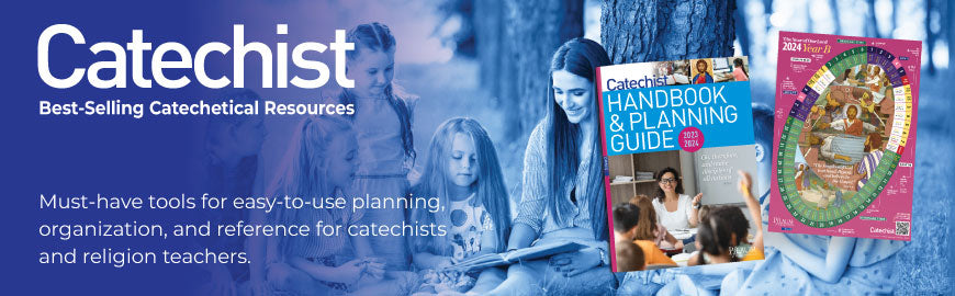 Four young girls and a woman sitting together near a tree, with the brand logo, descriptive caption, and educational books.