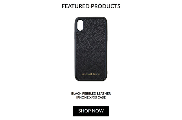Black Pebbled Leather iPhone X/XS Case - Michael Louis