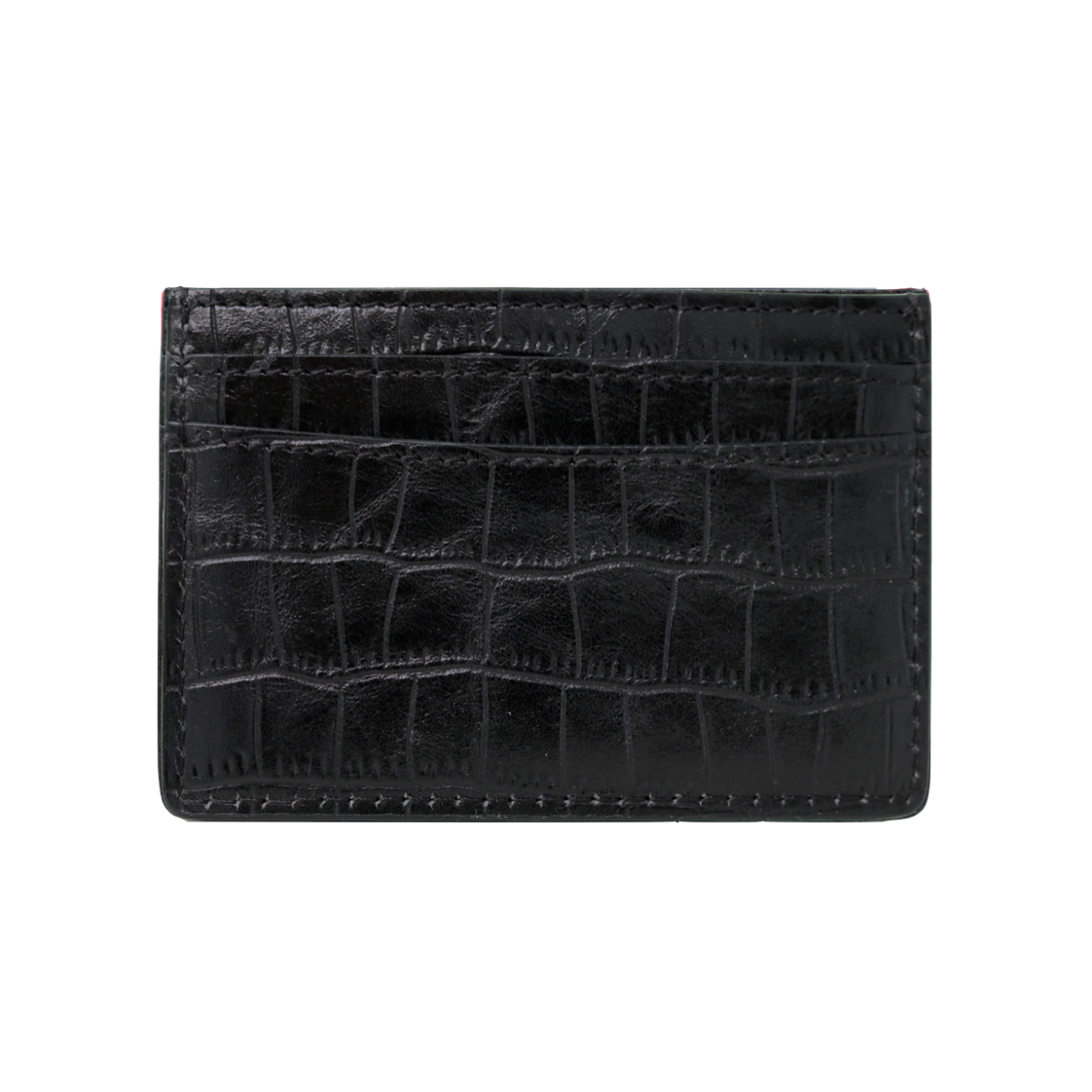 Black Croc Embossed Classic Card Holder - Classic Card Holders ...