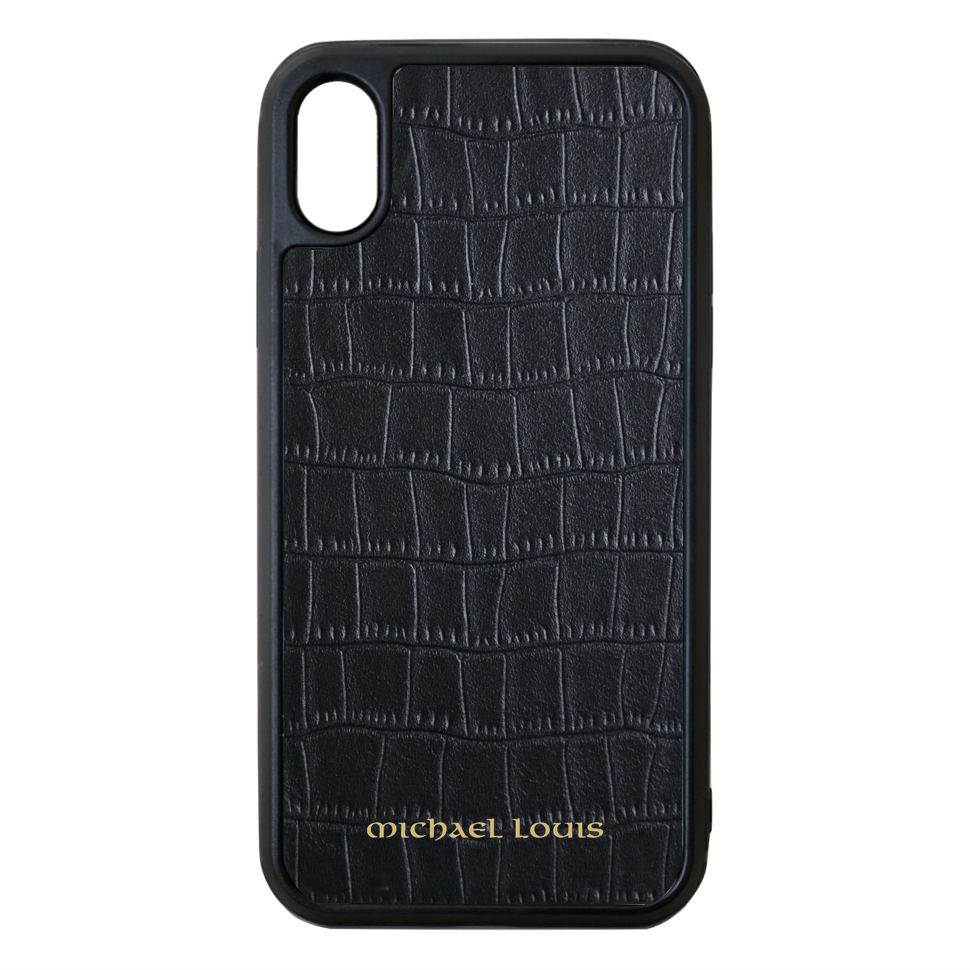 Black Croc Embossed iPhone XS Max Case 