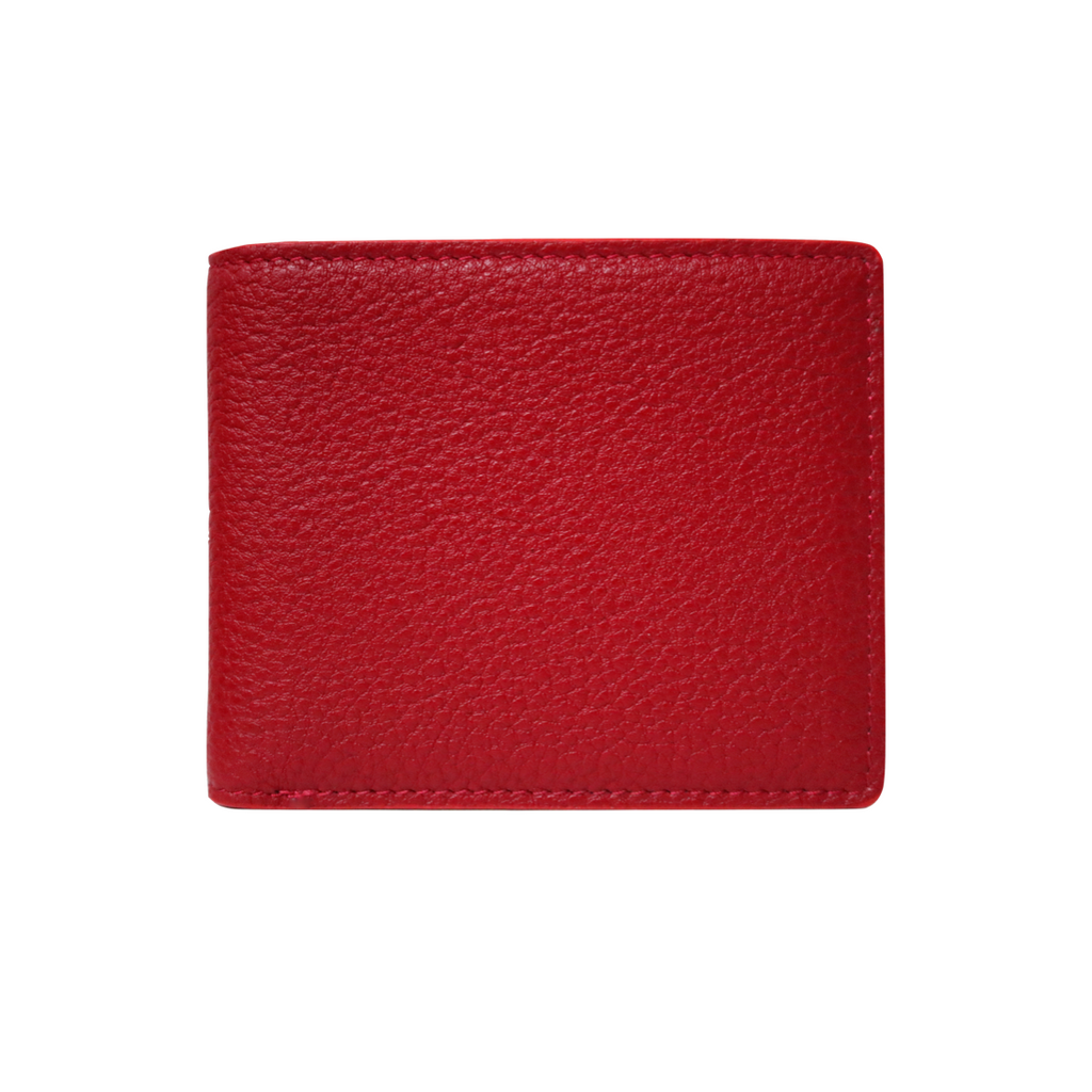 Red Pebbled Leather Bifold Wallet - Bifold Wallets - Michael Louis ...