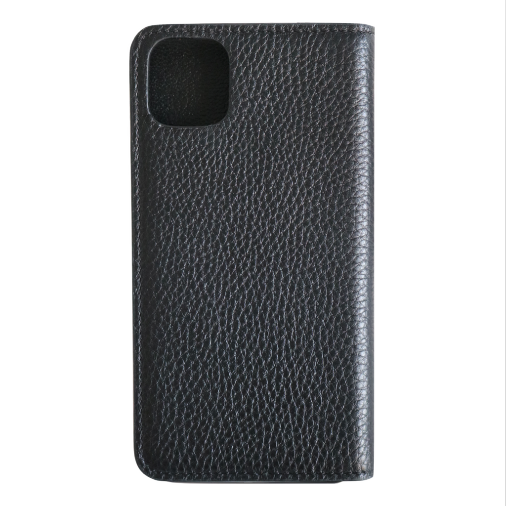 Black Pebbled Leather iPhone 11 Pro Max Folio Case - Michael Louis – Michael Louis Inc
