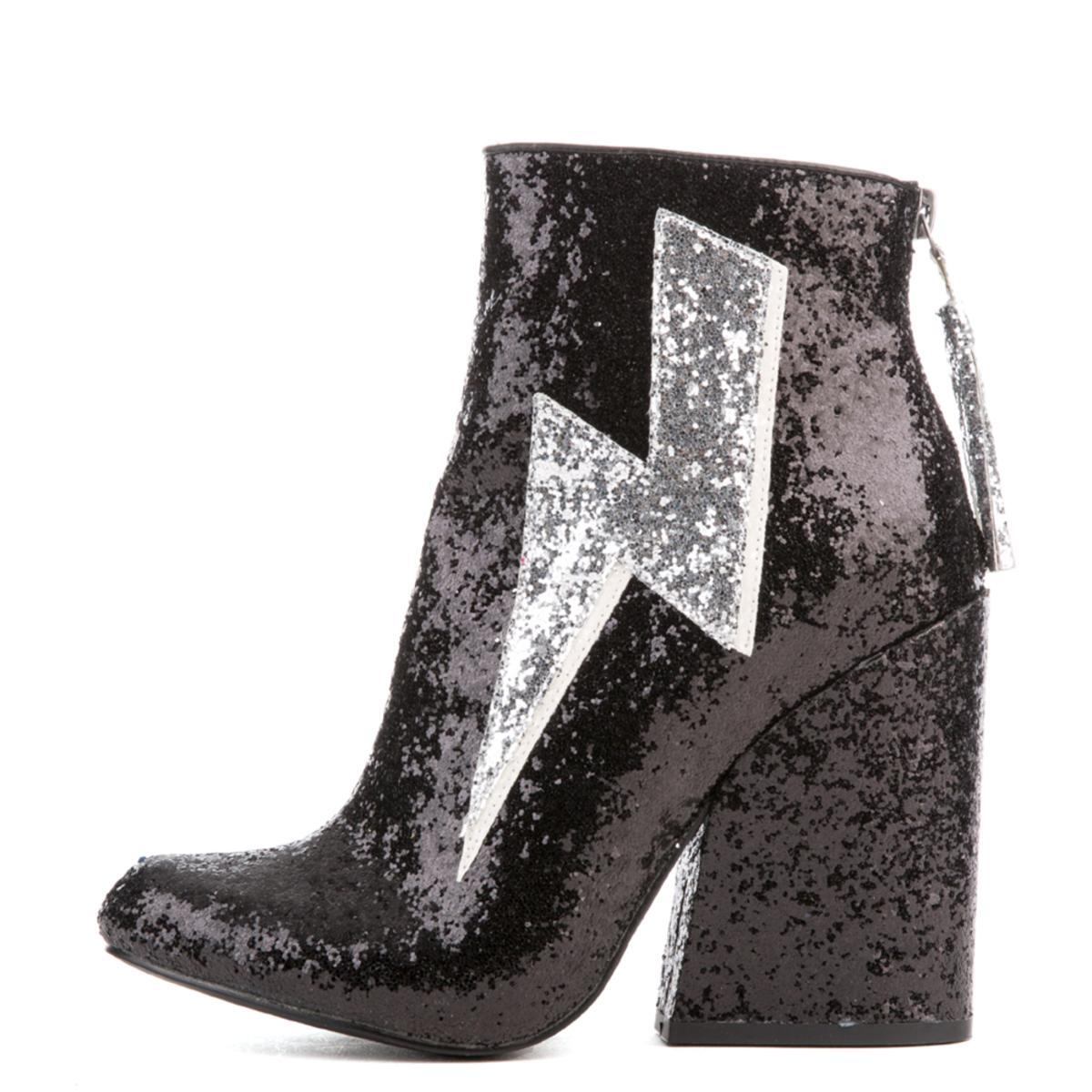 glitter heeled boots