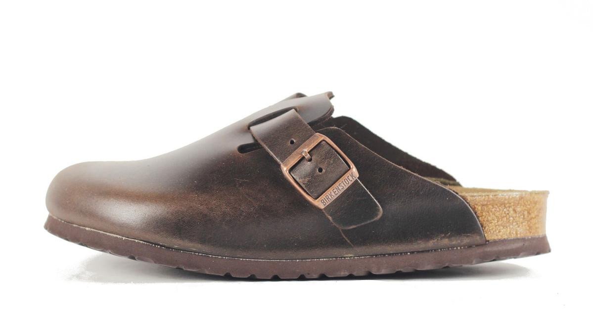 Birkenstock for Men: Boston Leather Amalfi Testa Di Moro Sandal