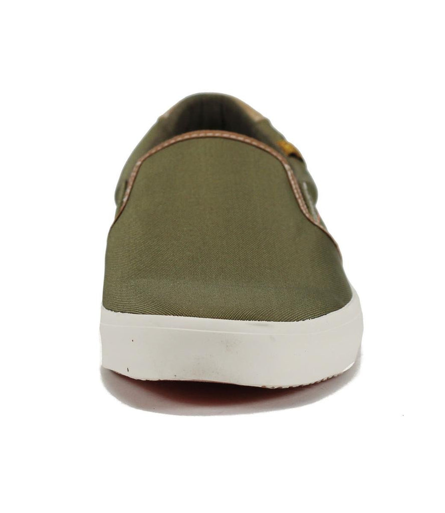 army green slip on sneakers