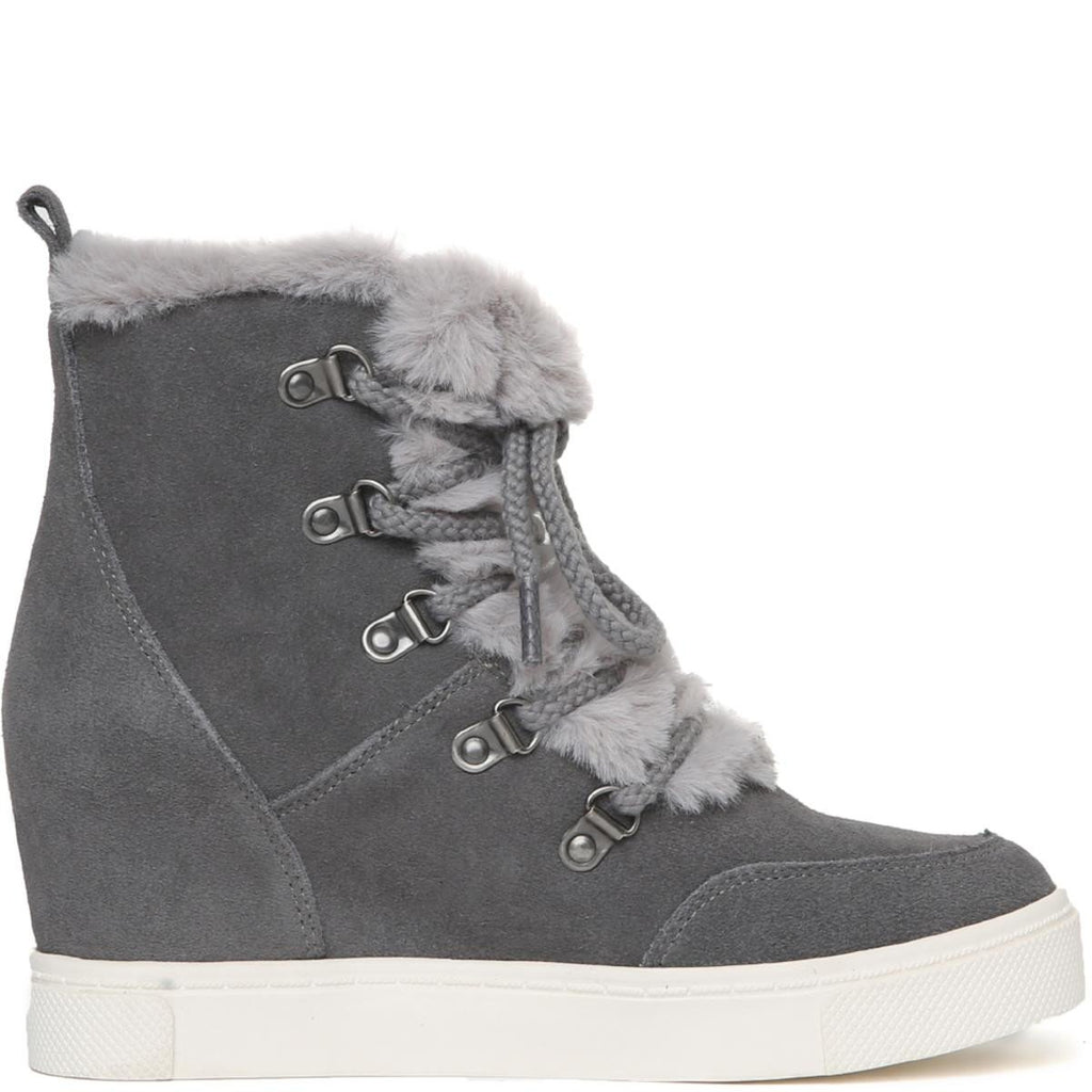 grey wedge heel boots
