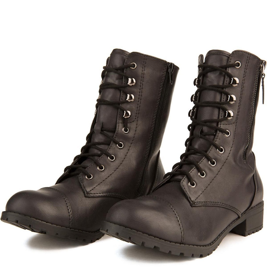 wanted lace up combat boots