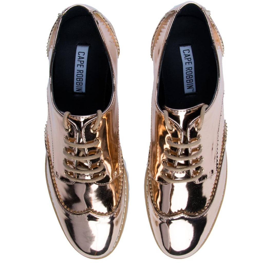 rose gold oxford shoes womens