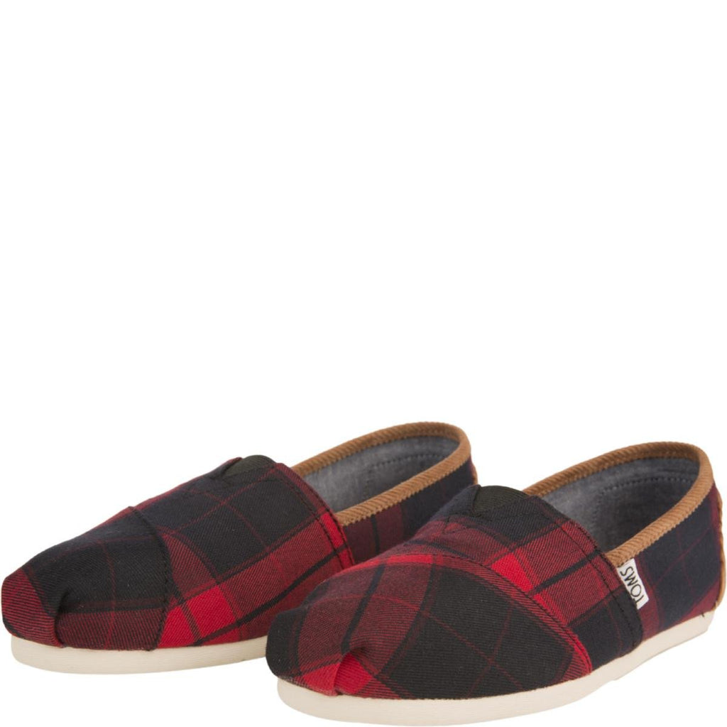 Classic Red and Black Plaid Woven Flats