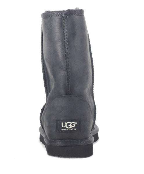 ugg classic short leather black