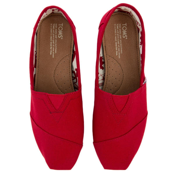 red canvas flats