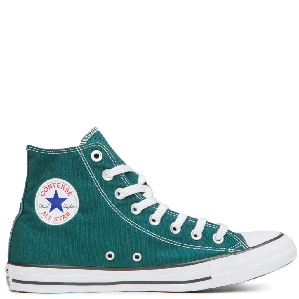 dark atomic teal converse high tops 