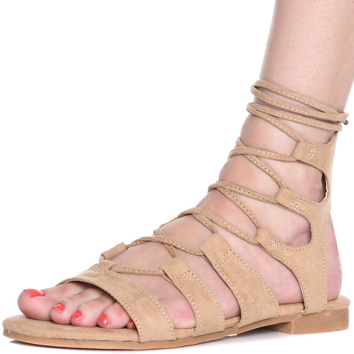 Emily-25 Lace-Up Sandal Khaki