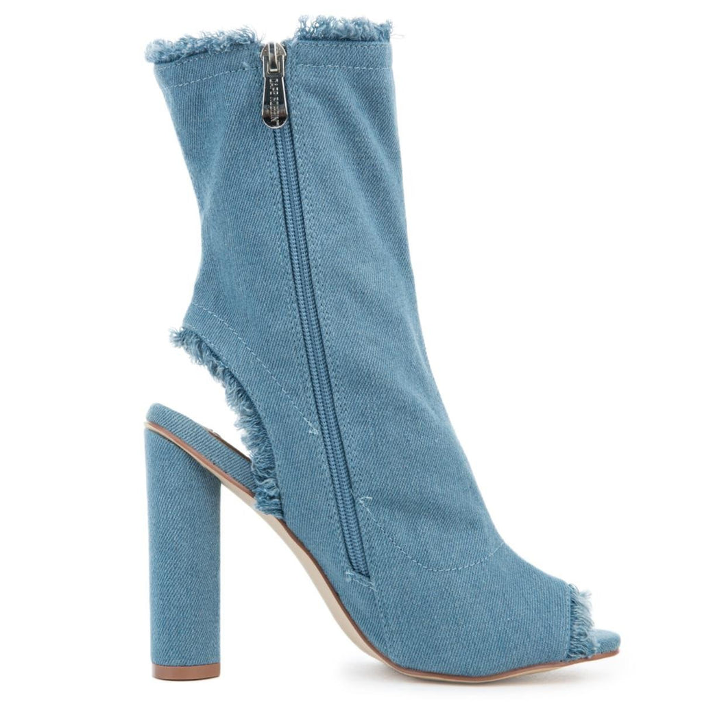 blue booties heels