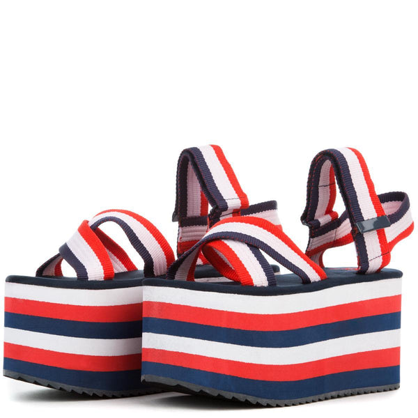 YRU Prizm Red White Blue Women's Platform Sandal – TiltedSole.com