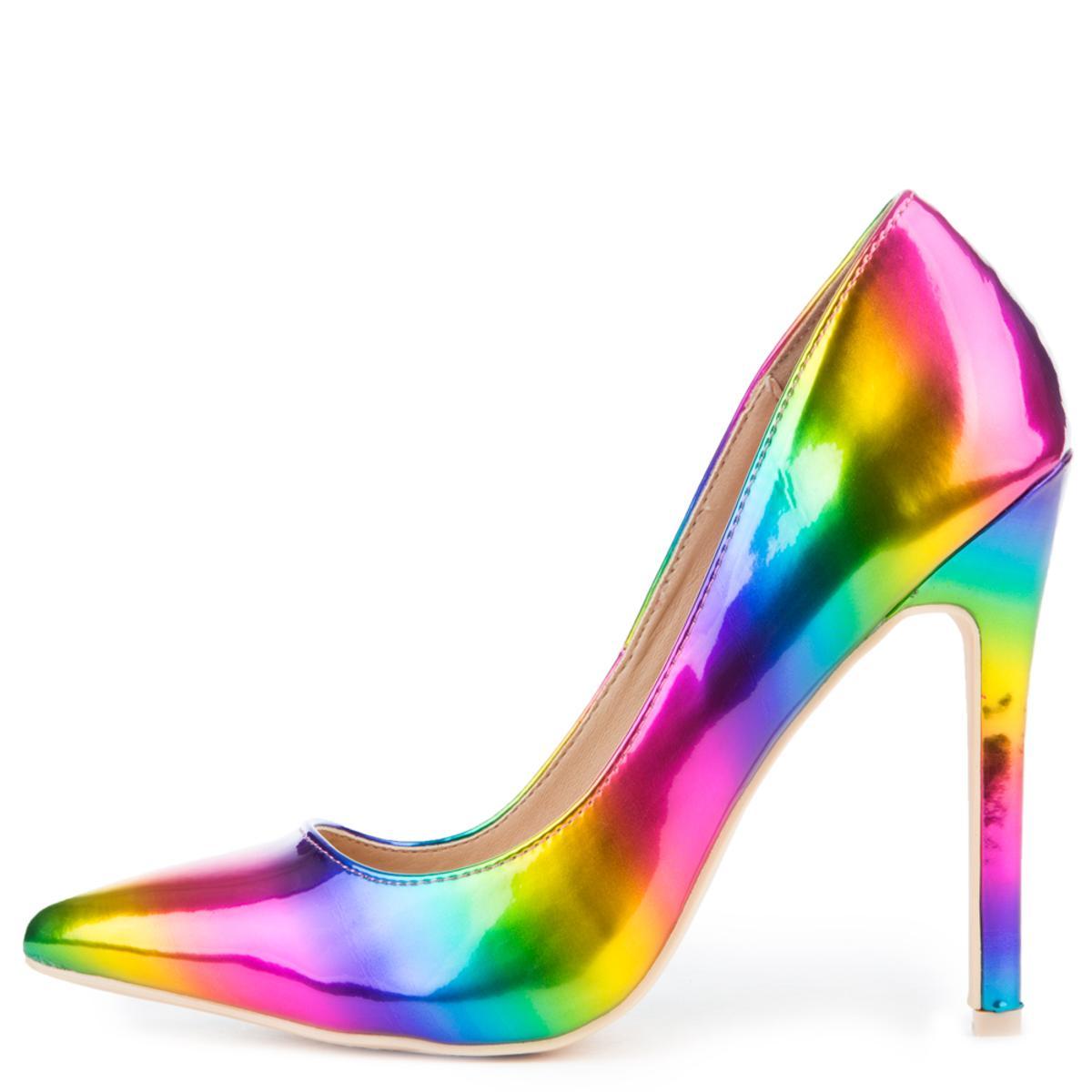 iridescent purple heels