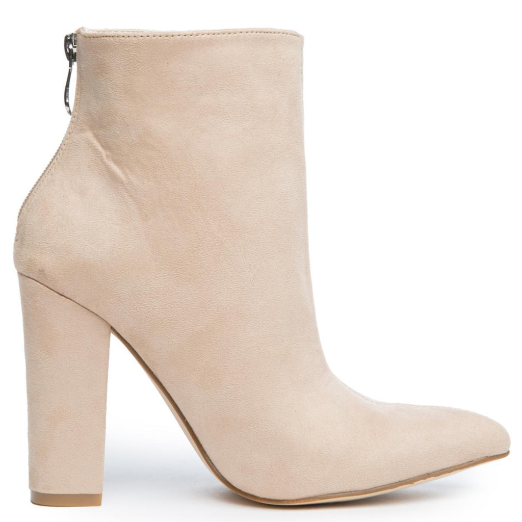 nude heeled boots