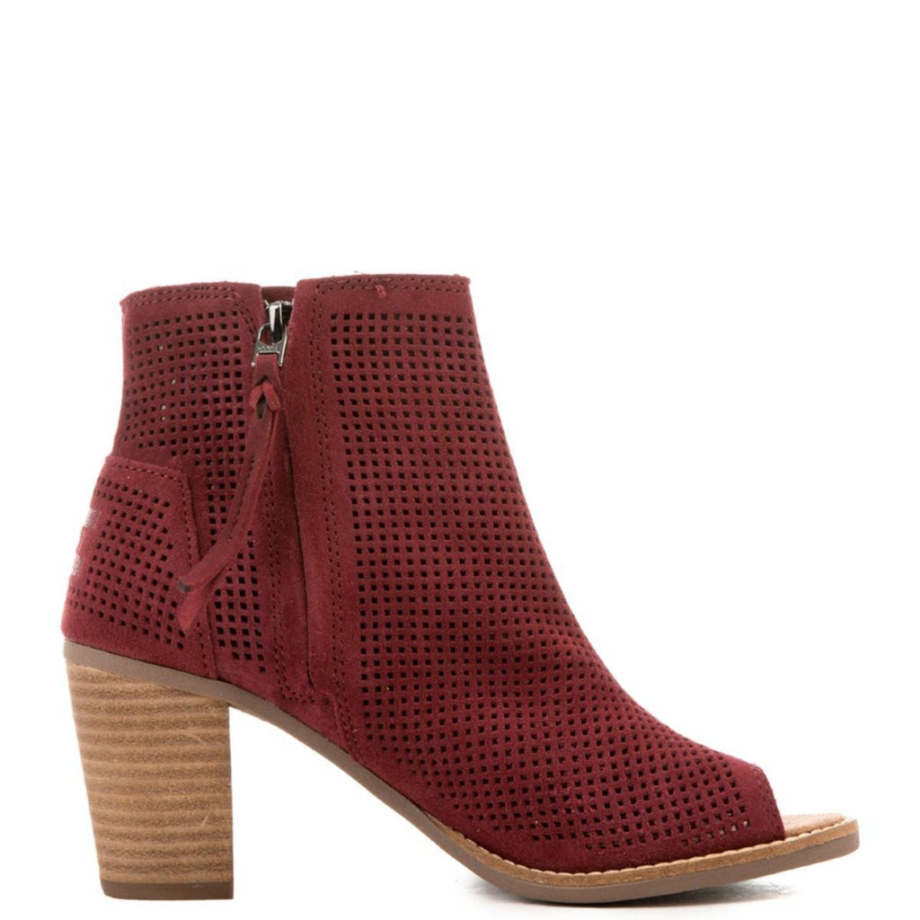 perforated booties peep toe