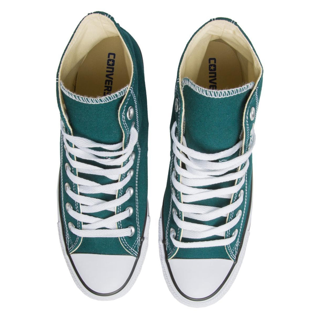 dark atomic teal converse high tops