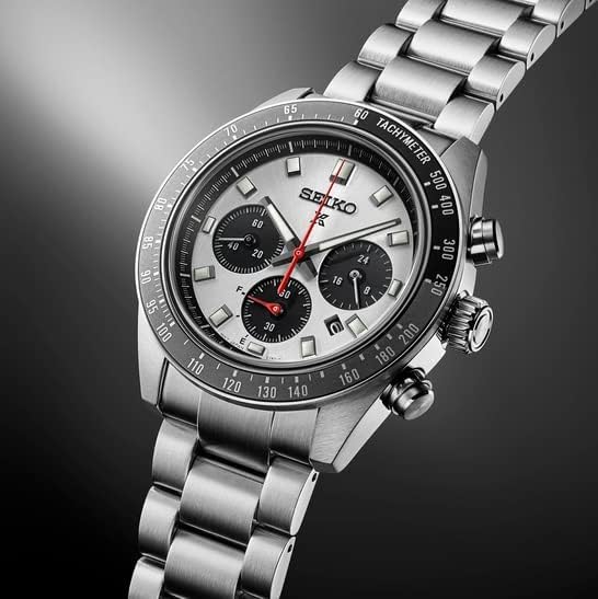 Seiko Prospex Speedtimer Solar Chronograph 41.4 mm Silver Dial Men's Watch (SSC911)