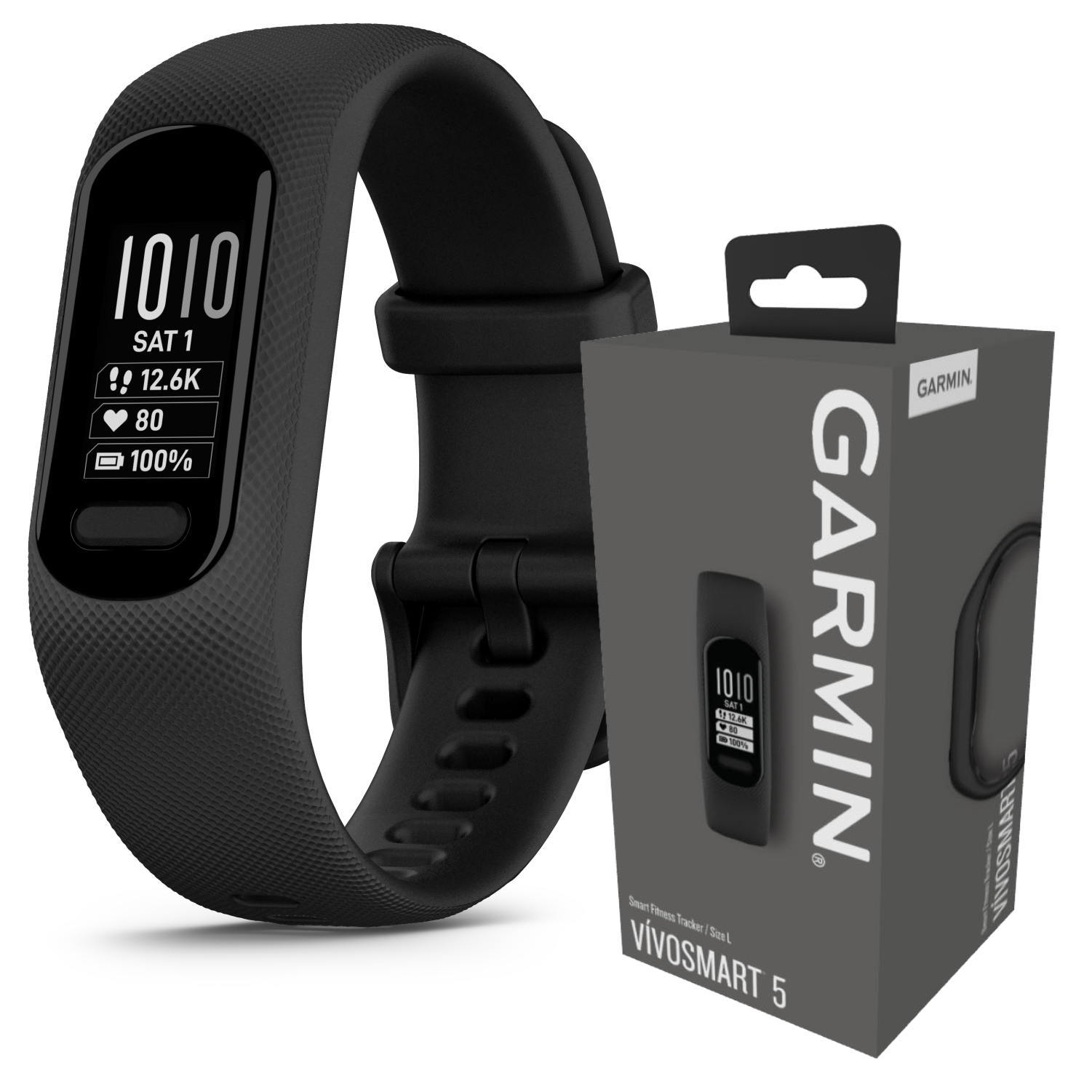 Garmin 5 Smart Fitness and Health Tracker, Black Case with W – Sports Gadgets