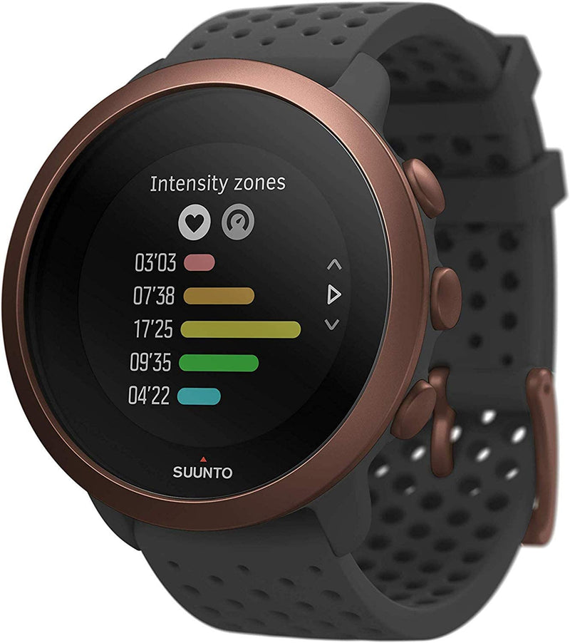 Suunto 3 New Edition Fitness Slate Grey Copper Multisport Watch with Wearable4U Black EarBuds Pro and Power Bank Bundle