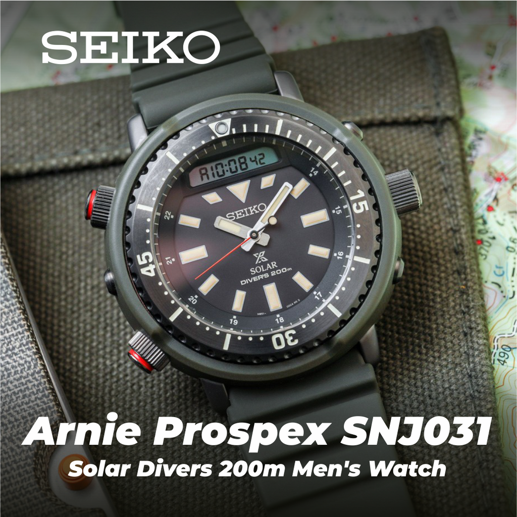 Seiko Arnie Prospex SNJ031 Solar Divers 200m Men's Watch – Sports and  Gadgets