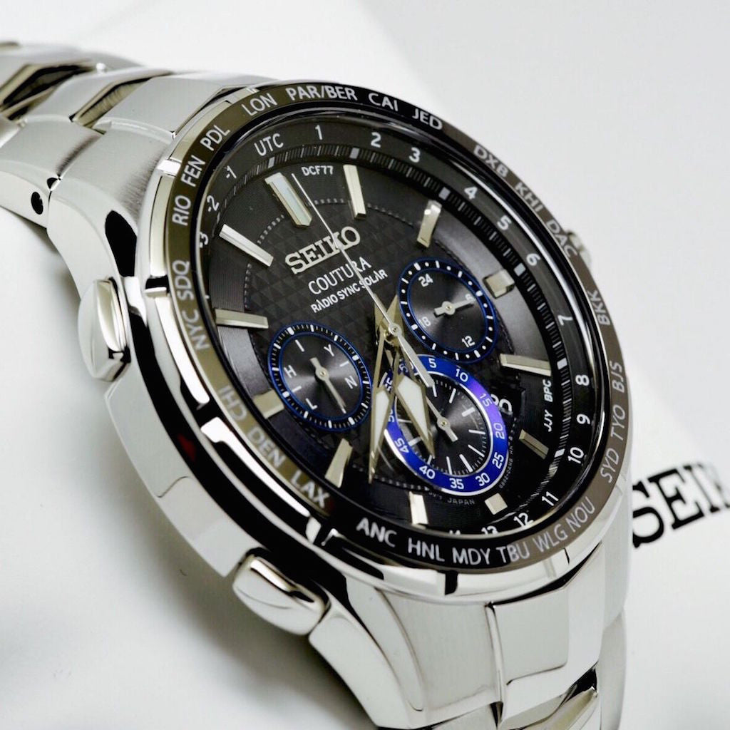 Seiko Coutura Radio Sync Solar Chronograph Stainless Steel Mens Watch –  Sports and Gadgets