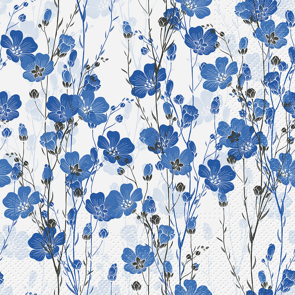 Napkins, Blue Flax Flowers