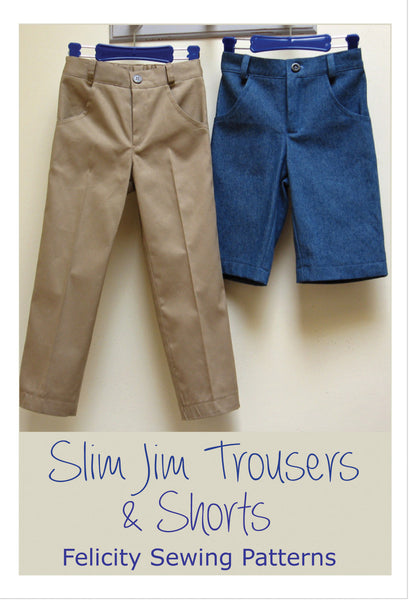 Casual trouser sewing pattern for boys & girls Slim Jim Pants & Shorts ...