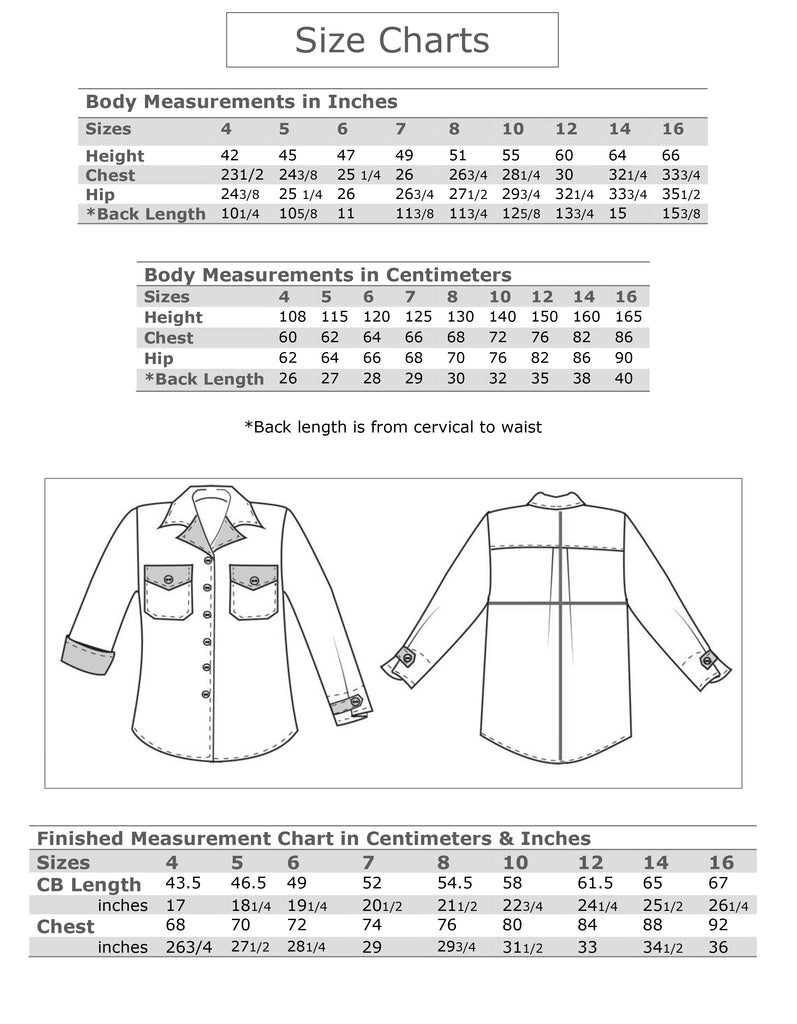 Sewing Measurements Chart Pdf